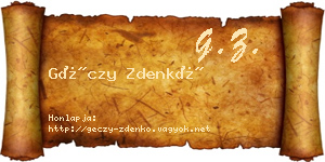 Géczy Zdenkó névjegykártya